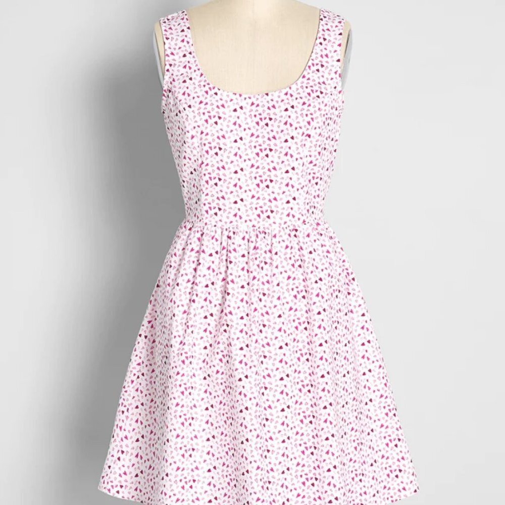 ModCloth Retrolicious Raining Love From Above Fit & Flare Dress